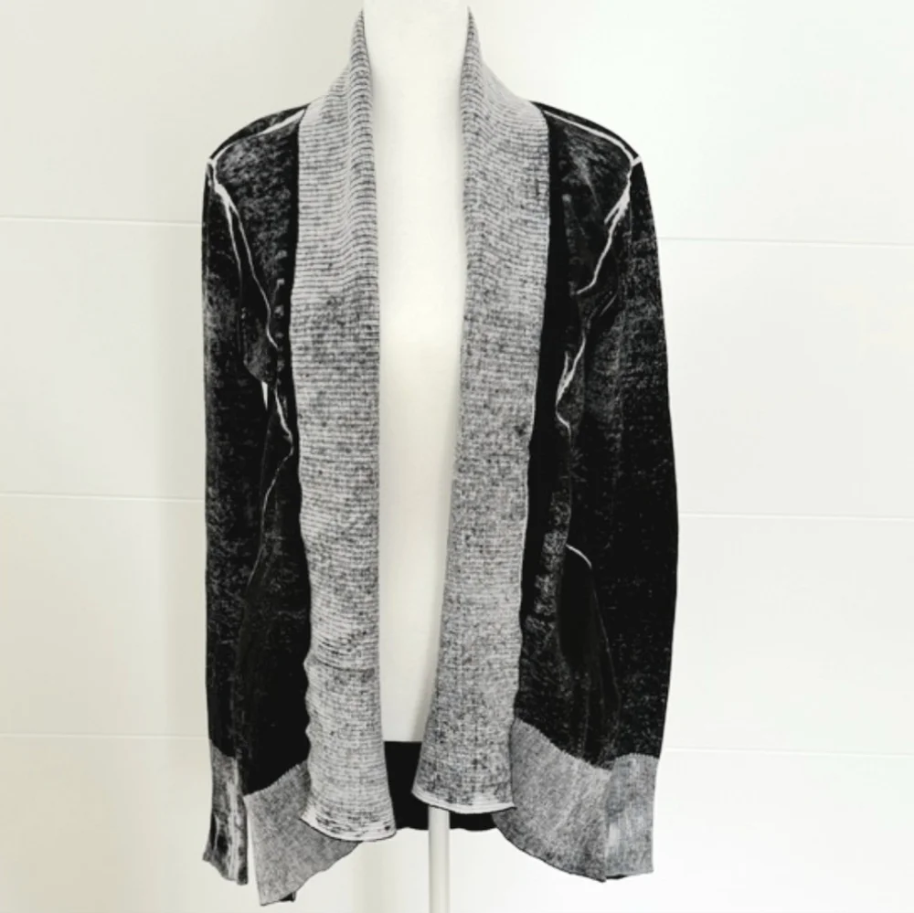 Blanc Noir Black and Gray Cardigan S - Picture 2 of 7